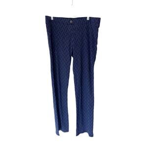 Betabrand Pants Blue Printed Office Straight Leg Classic Dress Pant Yoga Size XL